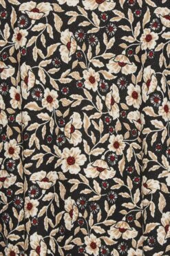 YOURS Curve Black Floral Print Drape Pocket Mini Dress -Luna Looks Zone 82bdf3e6 6f54 43 301907 Z