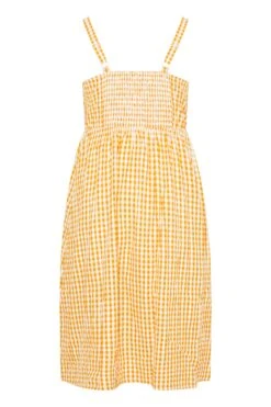 LIMITED COLLECTION Curve Orange Gingham Button Front Sundress -Luna Looks Zone 82e8ca36 759b 4e 214487 Y