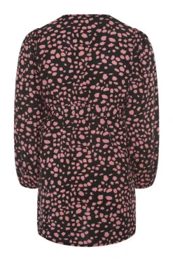 YOURS Curve Black Dalmatian Print Wrap Top -Luna Looks Zone 82e99940 cf0b 47 131422 BK