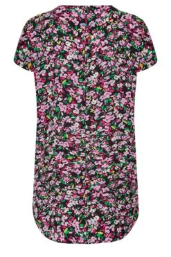 YOURS Curve Black & Pink Floral Print Shift Dress -Luna Looks Zone 83016909 1945 45 137527 Y