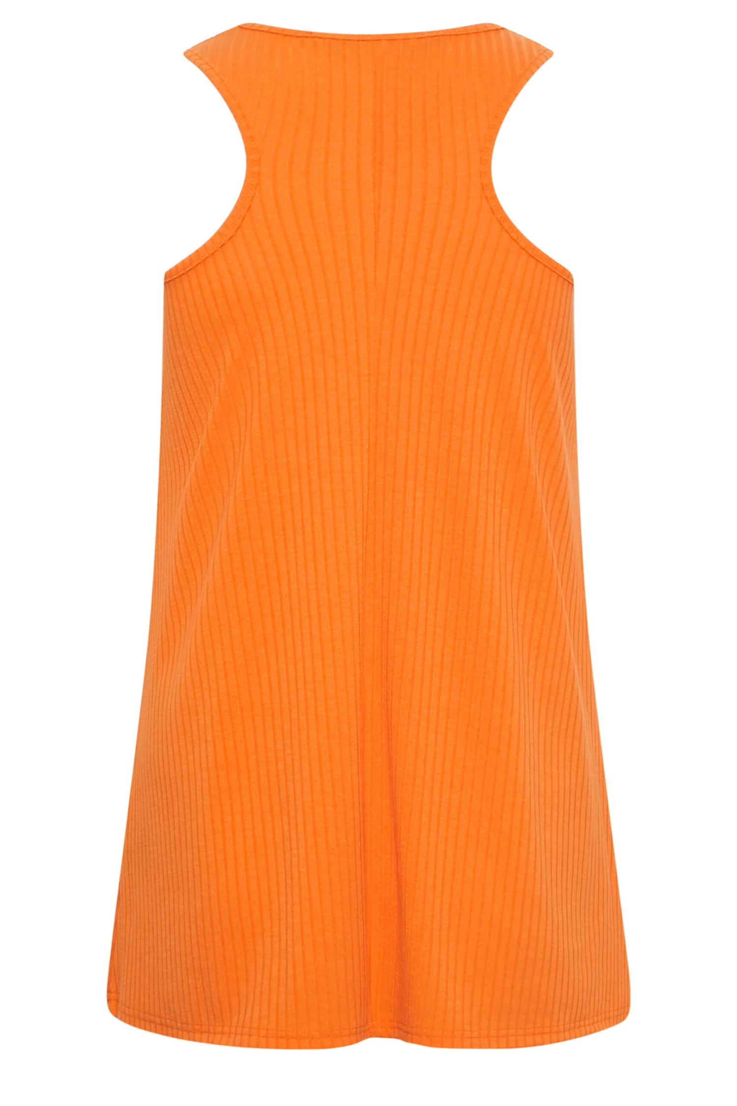 LIMITED COLLECTION Curve Orange Ribbed Racer Cami Vest Top 6 LIMITED COLLECTION Curve Orange Ribbed Racer Cami Vest Top - Image 6