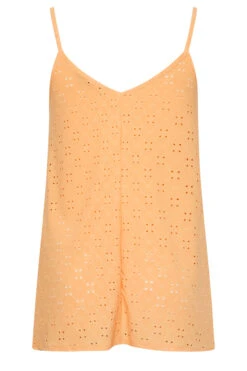 LIMITED COLLECTION Curve Orange Broderie Anglaise Cami Vest Top -Luna Looks Zone 841c92c6 1ad4 49 215861 Y