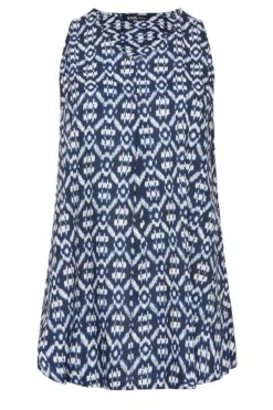 YOURS Curve Navy Blue Aztec Print Swing Top -Luna Looks Zone 843add4a 63f3 44 131988 X