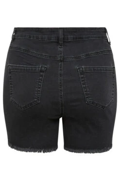 YOURS Curve Black Ripped Denim Shorts -Luna Looks Zone 85036aef d163 40 144718 Y