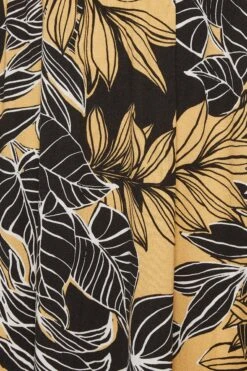 YOURS Curve Black & Yellow Floral Print Frill Sleeve Wrap Maxi Dress -Luna Looks Zone 8642de54 1cab 4c 301905 Z