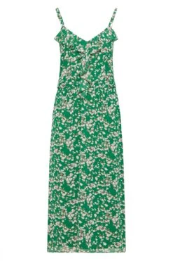 YOURS LONDON Curve Green Floral Print Ruffle Maxi Dress -Luna Looks Zone 86adb3be 9c48 41 161126 F