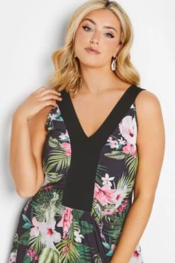 YOURS LONDON Curve Black Tropical Print Maxi Dress -Luna Looks Zone 86f237ee 3a47 49 162186 D