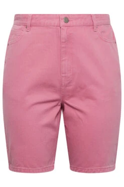 YOURS Curve Pink Denim Dad Shorts -Luna Looks Zone 873b4dd9 cb73 42 144734 X