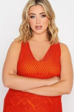 YOURS Curve Red Crochet Midaxi Dress -Luna Looks Zone 87cea4a3 f4cd 48 192856 D