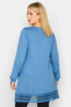 YOURS Curve Blue Crochet Long Sleeve Tunic Top 9 YOURS Curve Blue Crochet Long Sleeve Tunic Top -Luna Looks Zone 8865fcbf 666d 41 320481 D