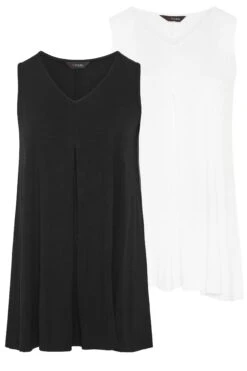 YOURS 2 PACK Curve Black & White Swing Vest Tops -Luna Looks Zone 89c7994a 442c 4b 320793 X1