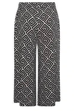 YOURS Curve Black Geometric Print Midaxi Culottes -Luna Looks Zone 89ffab0e 6581 46 144846 Y