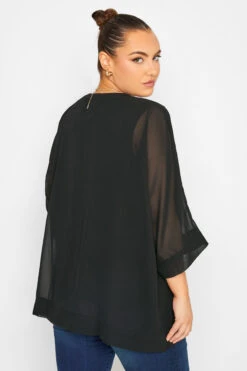 YOURS LONDON Curve Black Chiffon Cape Blouse -Luna Looks Zone 8a0af427 1349 43 161241 C