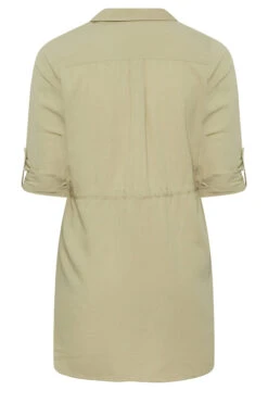 YOURS Curve Beige Brown Utility Tunic Linen Look Shirt -Luna Looks Zone 8a46f2e6 4cda 4a 131753 Y