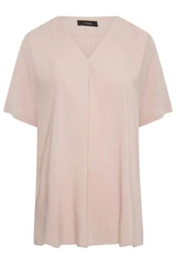 YOURS Curve Pink Marl V-Neck Top -Luna Looks Zone 8a79262d 8977 46 174268 X
