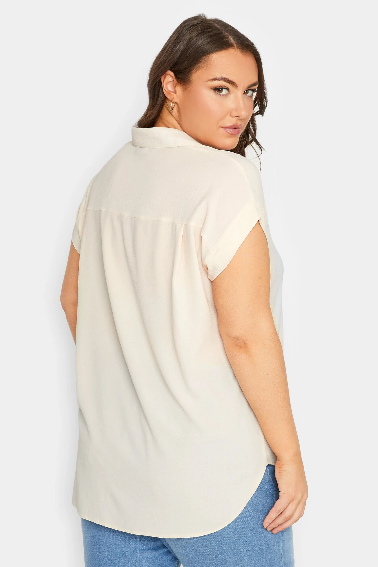 YOURS Curve Cream Collared Shirt 2 YOURS Curve Cream Collared Shirt - Image 2