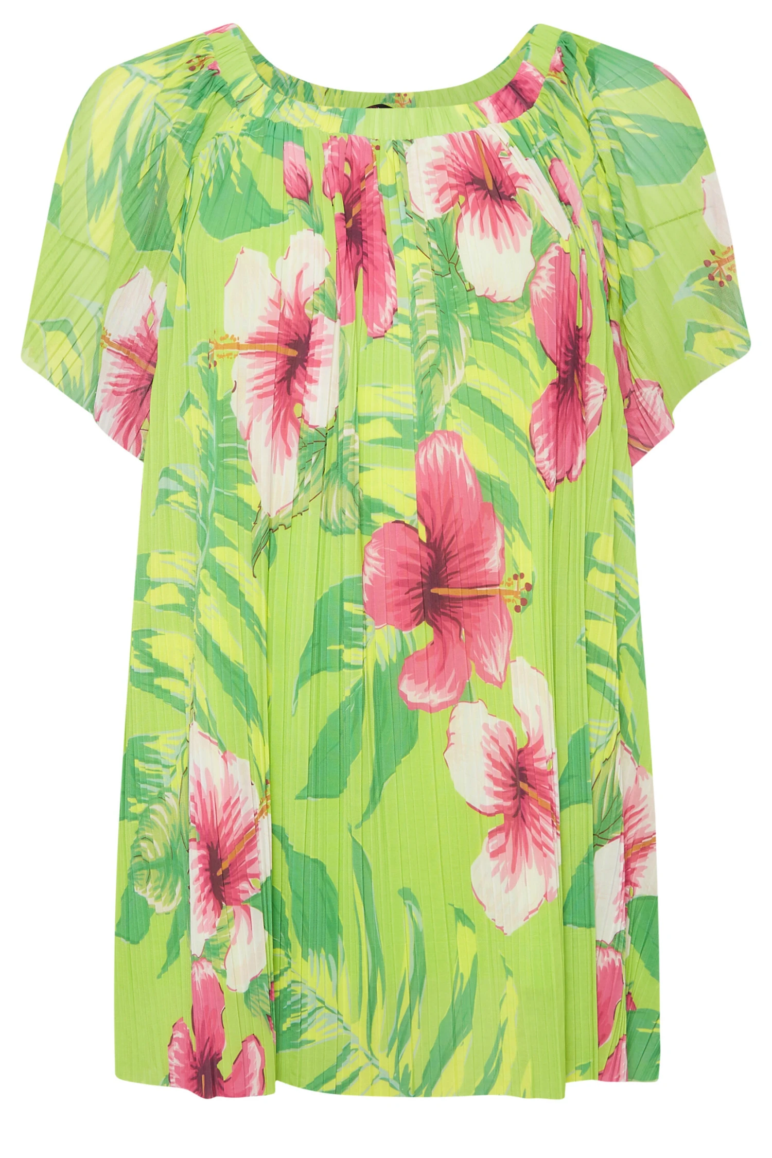 YOURS Curve Green Floral Double Layer Mesh Top 5 YOURS Curve Green Floral Double Layer Mesh Top - Image 5