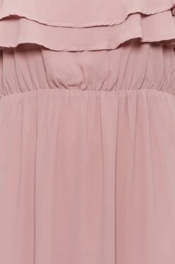 YOURS LONDON Curve Pink Bardot Ruffle Maxi Dress -Luna Looks Zone 8c32b5b5 ab52 41 161880 Z