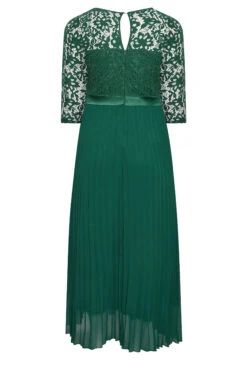 YOURS LONDON Curve Forest Green Lace Pleated Maxi Dress -Luna Looks Zone 8d6ffad1 c5c1 40 161902 Y