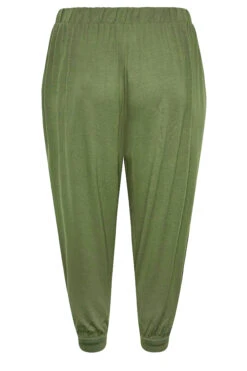 Curve Khaki Green Cropped Jersey Harem Joggers -Luna Looks Zone 8dffc988 14ca 40 144624 YR