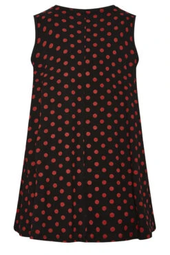 YOURS Curve Black Polka Dot Print Pleat Front Vest Top -Luna Looks Zone 8e2b89ea a149 4f 302252 Y