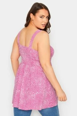 YOURS Curve Pink Animal Print Crinkle Vest Top -Luna Looks Zone 8e40d8a7 f6e1 46 131930 C