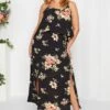 YOURS LONDON Curve Black Floral Overlay Maxi Dress
