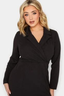 YOURS PETITE Curve Black Scuba Blazer Dress -Luna Looks Zone 8ed4dc09 3f39 44 174447 D