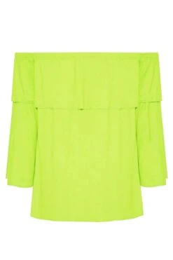LIMITED COLLECTION Curve Lime Green Frill Bardot Top 11 LIMITED COLLECTION Curve Lime Green Frill Bardot Top -Luna Looks Zone 8ee58e1b 6494 46 214959 Y