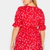 YOURS Curve Red Polka Dot Print Blouse
