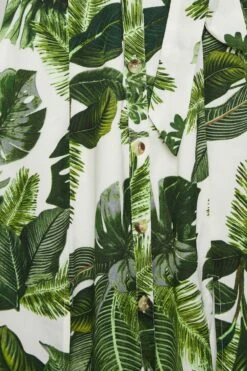 YOURS PETITE Curve Green Leaf Print Shirt Dress -Luna Looks Zone 8f5eec3b 16ac 42 174476 Z