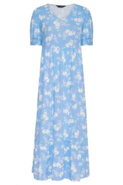 YOURS Curve Blue Floral V-Neck Maxi Dress -Luna Looks Zone 8f8d1066 dcc9 41 137202 X