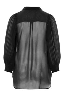 YOURS LONDON Curve Black Pleat Sleeve Shirt -Luna Looks Zone 8faca17c 3e94 47 162081 Y