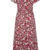 YOURS PETITE Curve Pink Floral Tie Waist Midaxi Dress