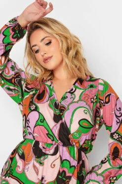 LIMITED COLLECTION Curve Pink Abstract Print Wrap Top -Luna Looks Zone 91c6f8f0 d9e3 47 215394 D