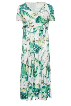 YOURS Curve White Leaf Print Maxi Wrap Dress 10 YOURS Curve White Leaf Print Maxi Wrap Dress -Luna Looks Zone 91e3c752 4e0d 4b 302163 X