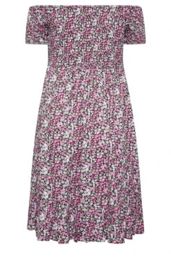 YOURS Curve Pink Floral Ditsy Shirred Midi Dress 11 YOURS Curve Pink Floral Ditsy Shirred Midi Dress -Luna Looks Zone 925cd906 9b3d 47 137332 Y