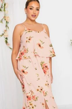 YOURS LONDON Curve Light Pink Floral Overlay Maxi Dress -Luna Looks Zone 92c41f2f 822c 43 161943 D