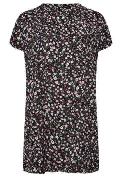 YOURS Curve Black Ditsy Print Shift Dress -Luna Looks Zone 93a96ff5 7fe8 44 137526 X