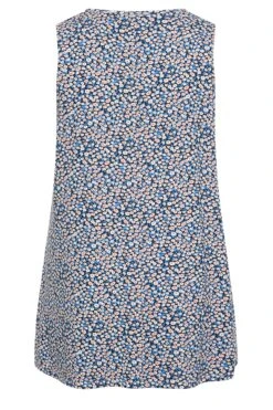 YOURS 2 PACK Curve Pink & Blue Ditsy Print Swing Vest Tops -Luna Looks Zone 93b374fa a76f 4d 320796 Y