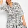 YOURS Curve White Dalmatian Print Utility Tunic Shirt