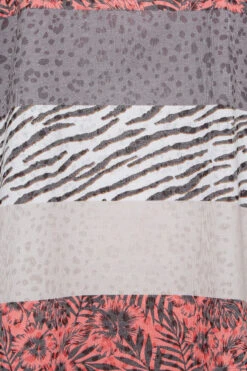 YOURS Curve Orange Stripe Animal Print T-Shirt -Luna Looks Zone 9446812c 2260 46 302235 Z