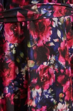 YOURS LONDON Curve Pink & Blue Floral Wrap Skater Dress -Luna Looks Zone 95dc103a 5293 43 161791 Z