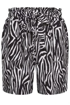 YOURS Curve Black Zebra Print Paperbag Waist Shorts -Luna Looks Zone 95e4377a 84b6 4f 144802 X