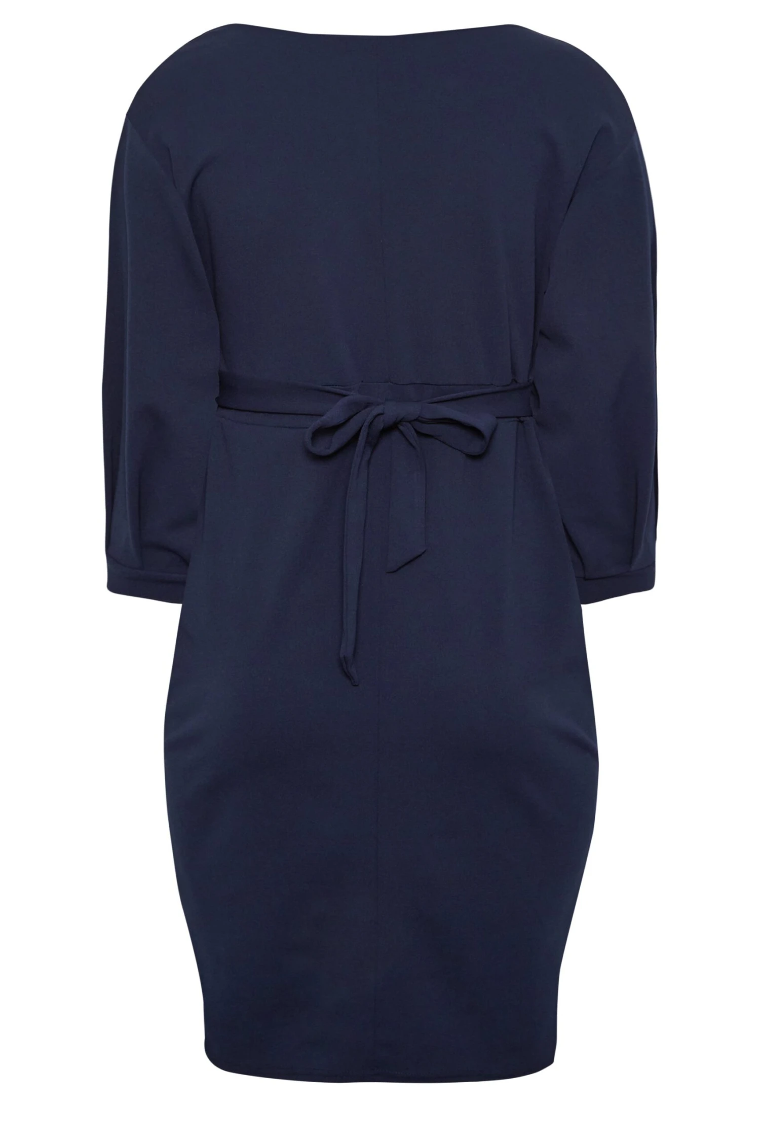 YOURS LONDON Curve Navy Blue Drop Shoulder Wrap Dress 6 YOURS LONDON Curve Navy Blue Drop Shoulder Wrap Dress - Image 6