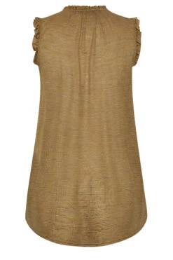 YOURS Curve Brown Frill Sleeve Blouse -Luna Looks Zone 973e0eab 5e3f 43 174212 Y