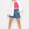 YOURS Curve Mid Blue Floaty Denim Shorts