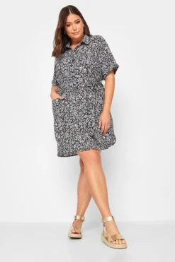 YOURS Curve Blue Floral Shirt Dress