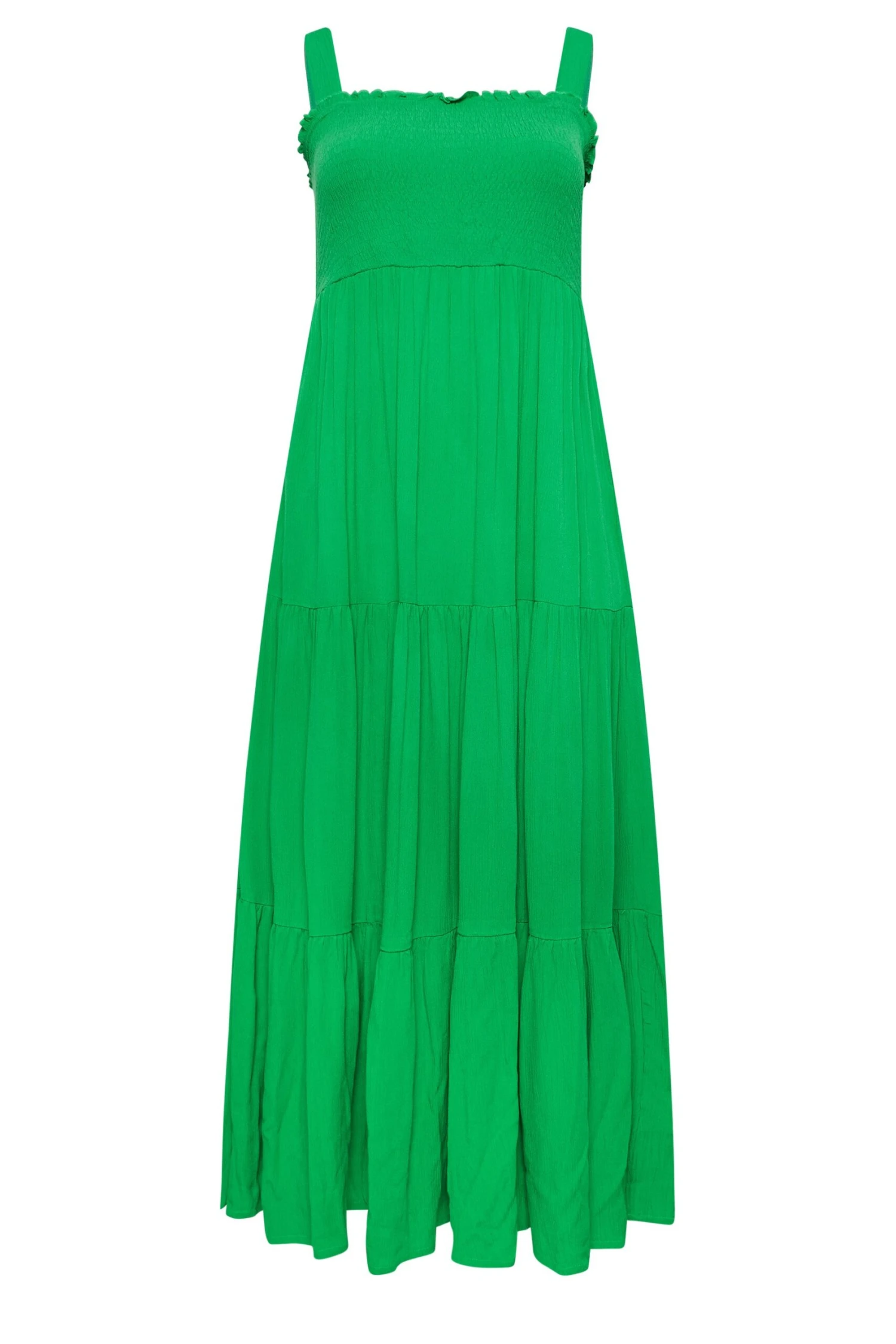 YOURS Curve Green Shirred Strappy Sundress 5 YOURS Curve Green Shirred Strappy Sundress - Image 5
