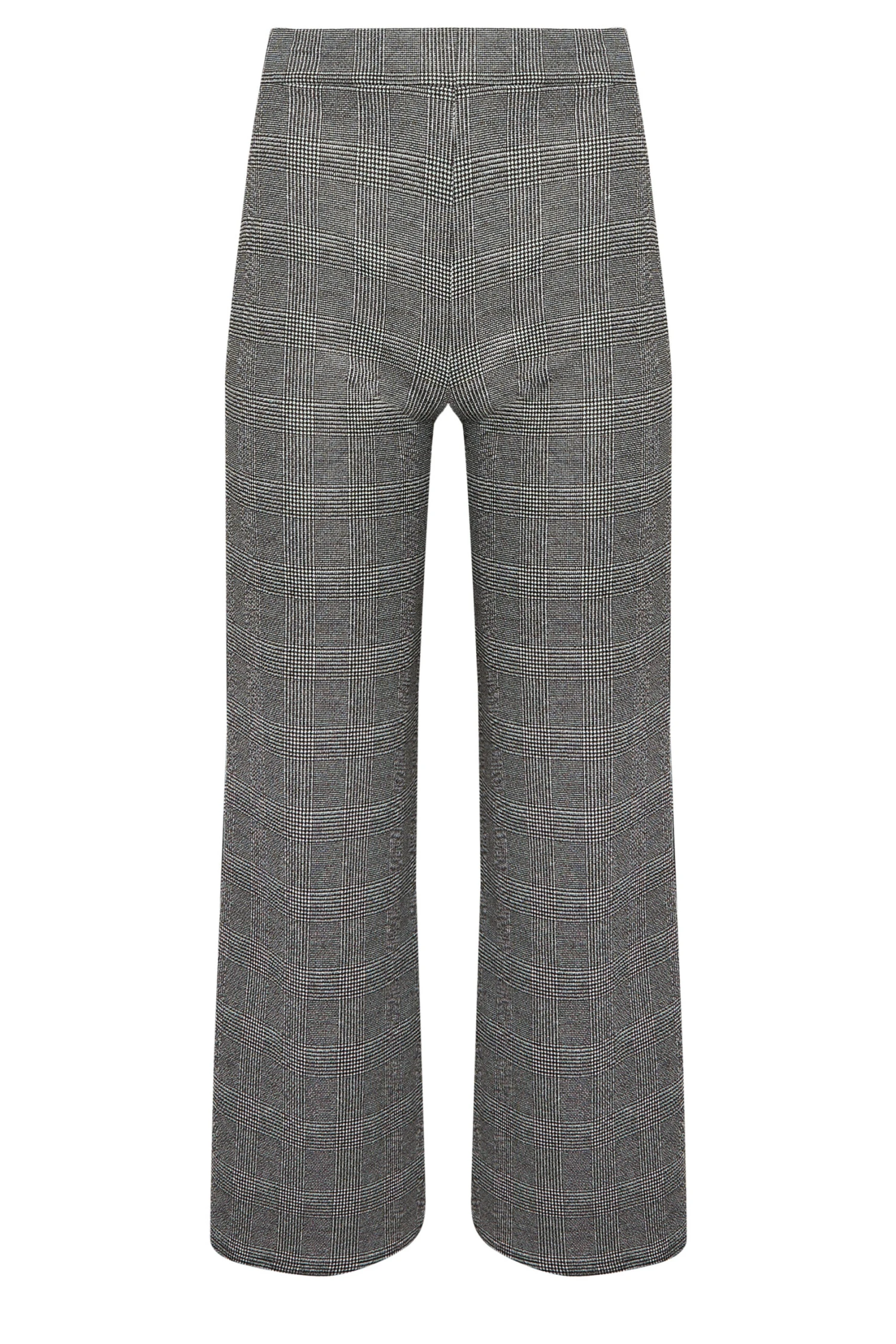 YOURS PETITE Curve Black Dogtooth Check Stretch Wide Leg Trousers 3 YOURS PETITE Curve Black Dogtooth Check Stretch Wide Leg Trousers - Image 3